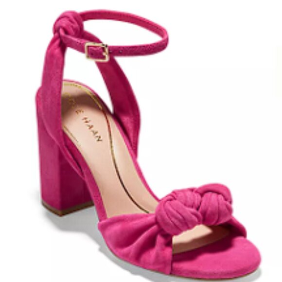 Cole Haan Shoes - Cole Haan Women's Kaycee Knotted Fuschia Pink Block Heel Sandals VALENTINES